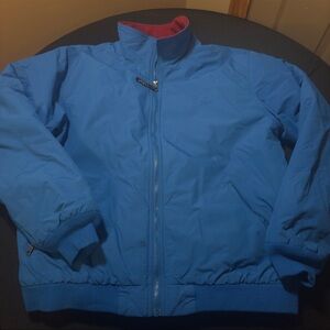 L.L. Bean Blue Bomber Jacket with Red Lining